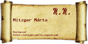 Mitzger Márta névjegykártya